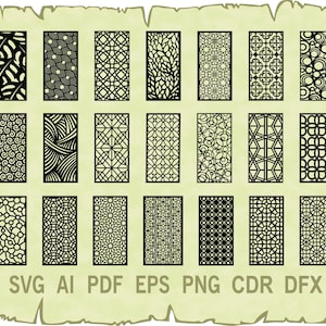 Decorative Dxf panels for laser cutting, Pattern of decorative panels for glowforge, Ornamental vector svg Wall decor for CNC and plasma