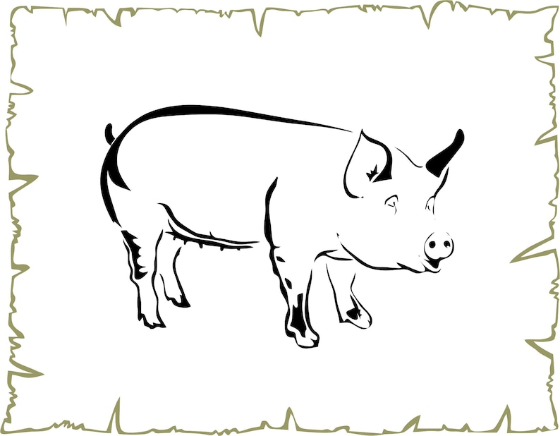 Pig clipart Pig vector glowforge Farm SVG Ai Svg Cute pig svg Pdf Png Dxf CDR SVG files for Cricut Pig svg Eps