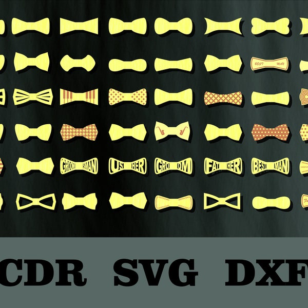 Wooden bow tie  svg , svg file for cricut, cnc plans,bow tie dxf,Laser files DXF CDR SVG, vector plans,wedding bow tie,bow ties  timplate,