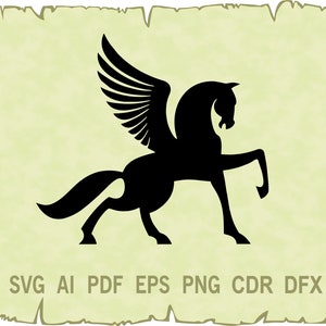 Pegasus SVG, clipart Pegasus, vetor Pegasus, arquivo de corte Pegasus, Horse SVG, arquivos SVG para cricut, glowfordge, arquivos de corte, cdr, svg.