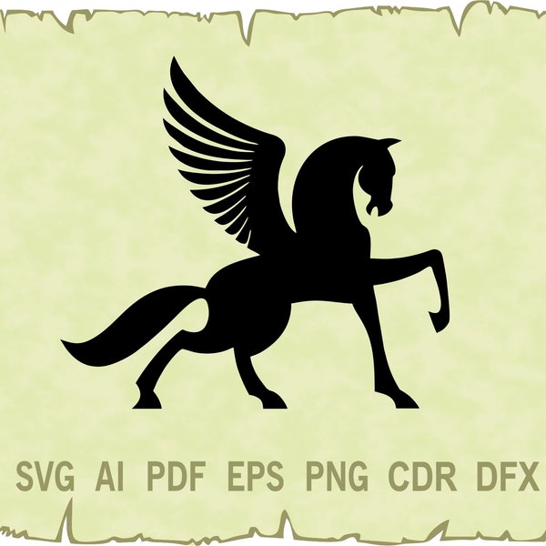 Pegasus SVG , Pegasus clipart , Pegasus vector , Pegasus cut file , Horse SVG , SVG files for cricut , glowfordge , cut files  , cdr , svg .