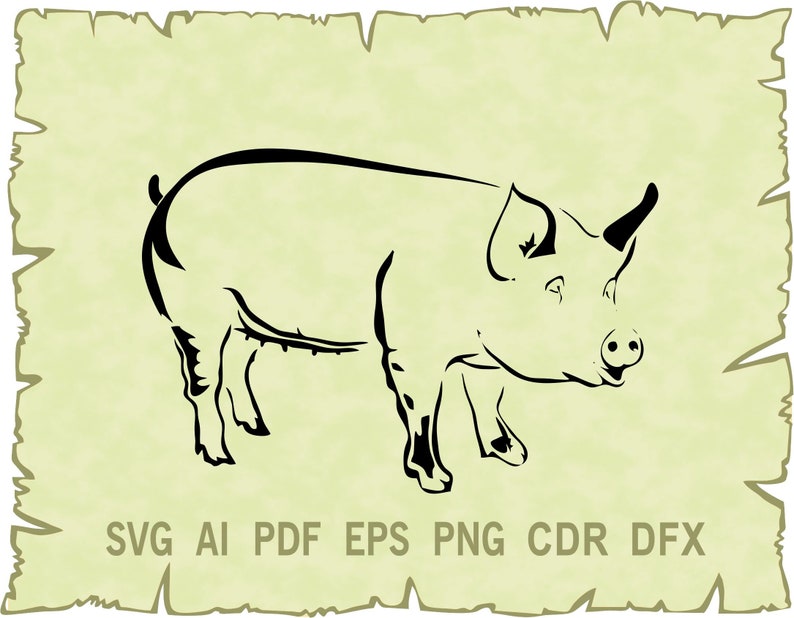 Pig clipart Pig vector glowforge Farm SVG Ai Svg Cute pig svg Pdf Png Dxf CDR SVG files for Cricut Pig svg Eps