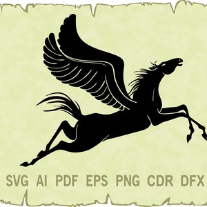 Pegasus SVG, clipart Pegasus, vetor Pegasus, arquivo de corte Pegasus, Horse SVG, arquivos SVG para cricut, glowfordge, arquivos de corte, cdr, svg.
