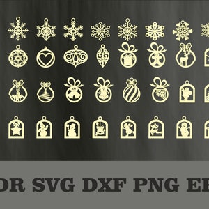 Christmas tree decoration vector, Snowflakes SVG, Svg files for cricut, Christmas dxf, CNC, Christmas tree toys vector, christmas png files