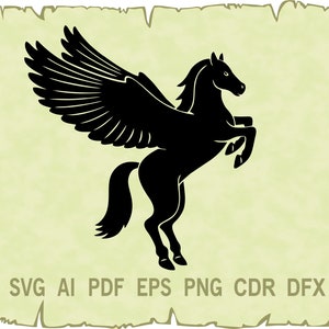 Pegasus SVG, clipart Pegasus, vetor Pegasus, arquivo de corte Pegasus, Horse SVG, arquivos SVG para cricut, glowfordge, arquivos de corte, cdr, svg.