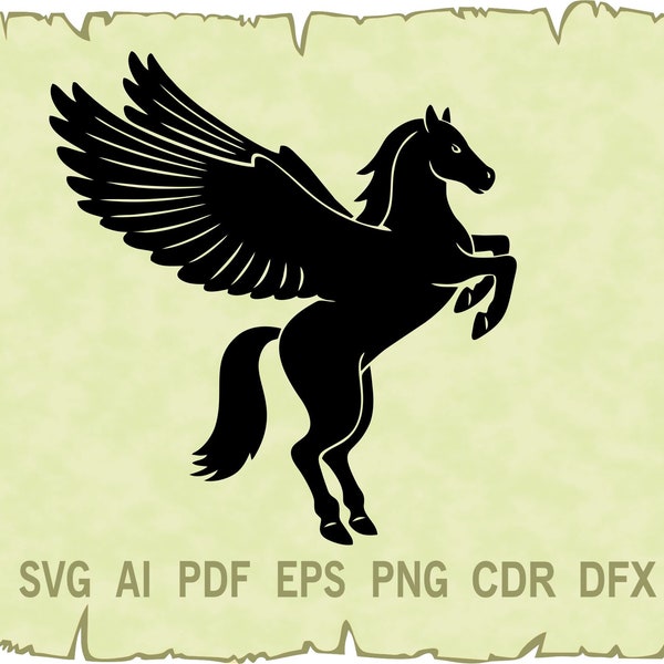 Pegasus SVG , Pegasus clipart , Pegasus vector , Pegasus cut file , Horse SVG , SVG files for cricut , glowfordge , cut files  , cdr , svg .