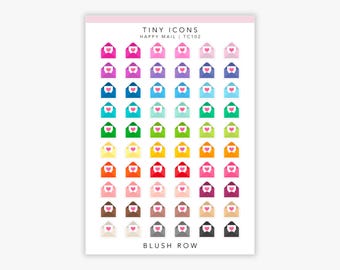 Happy Mail Icon Planner Stickers | Mail & Love Letter Stickers | Micro Envelope Stickers