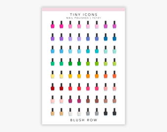 Nail Polish Icon Planner Stickers | Beauty & Appointment Stickers | Micro Nail Stickers