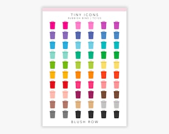 Rubbish Bin Planner Stickers | Declutter & Cleaning Stickers | Micro Bin Stickers