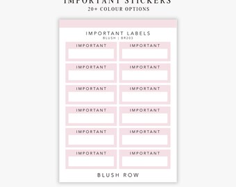 Important Planner Stickers | Quarter Box Labels | Minimal Planner Stickers