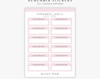 Remember Planner Stickers | Quarter Box Labels | Minimal Planner Stickers