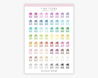 Cutlery Planner Stickers | Food & Meal Planning Stickers | Micro Cutlery Stickers