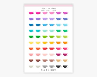 Tea Cup Planner Stickers | Tea & Relaxation Stickers | Micro Tea Stickers