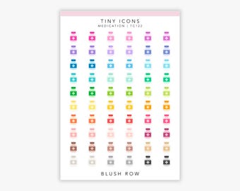Medicine Icon Planner Stickers | Health & Wellness Stickers | Micro Medicine Stickers