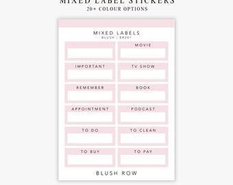 Mixed Labels Planner Stickers | Quarter Box Labels | Minimal Planner Stickers