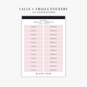 Calls and Emails Header Stickers | Work Planner Stickers | Minimal Planner Stickers