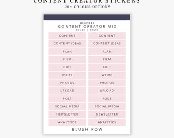 Content Creator Header Stickers | College Planner Stickers | Minimal Planner Stickers