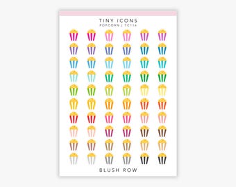 Popcorn Planner Stickers | Movie & Entertainment Stickers | Micro Popcorn Stickers
