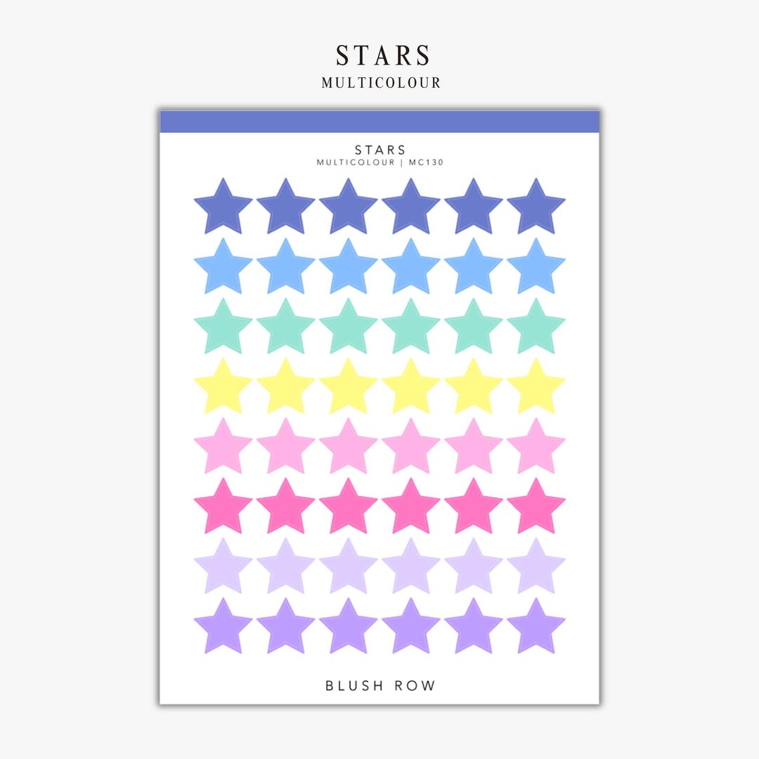 Star Planner Stickers | Multicolour Star Stickers | Minimal Planner ...