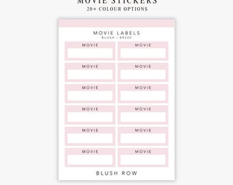 Movie Planner Stickers | Quarter Box Labels | Minimal Planner Stickers