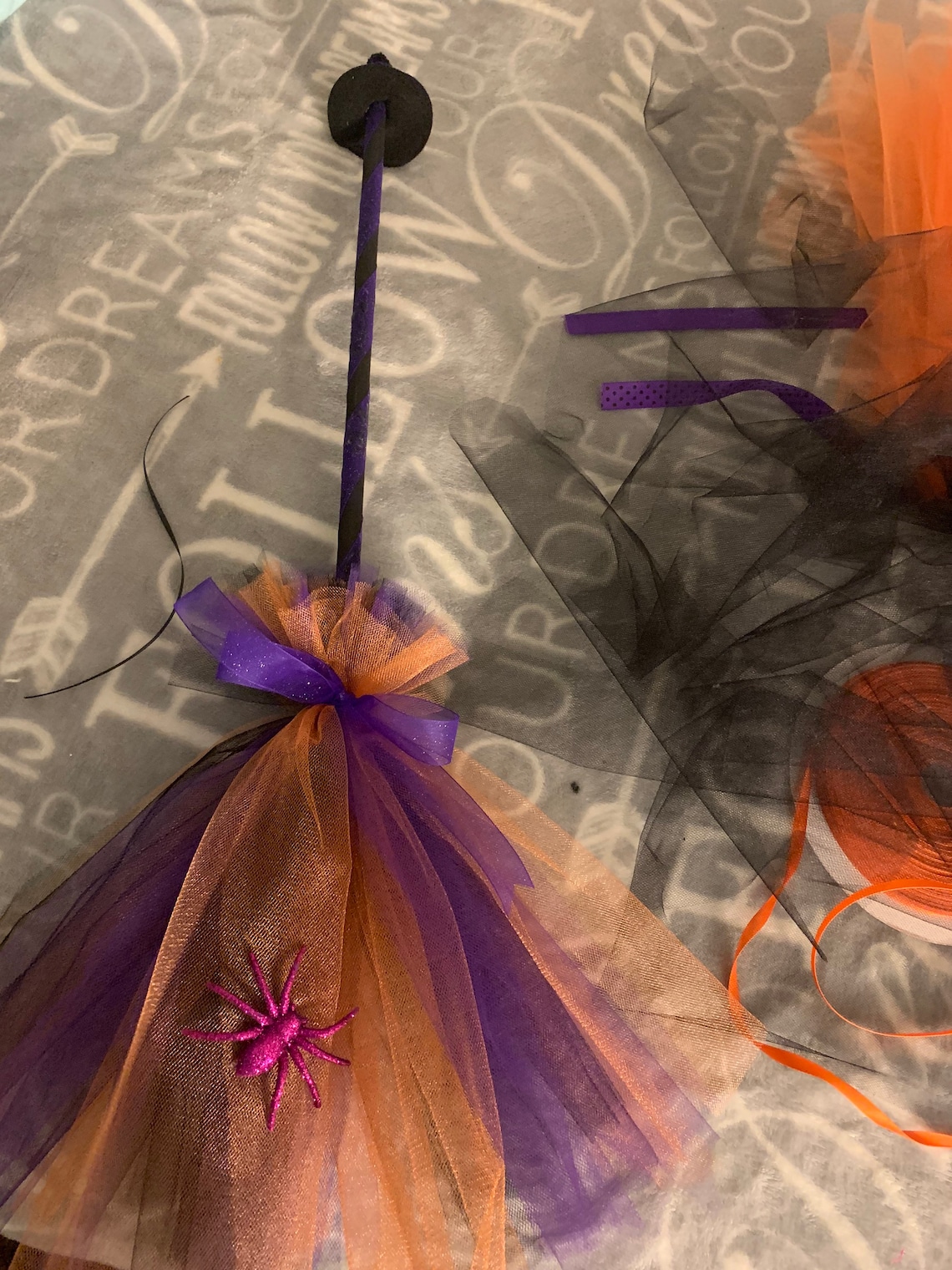 Tulle Witch Broom Halloween Costume Halloween Fun Witches Etsy