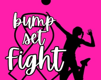 Bump, Set, Fight, Dig for a Cure, Breast Cancer Awareness, Pink Out, Volleyball, SVG, Digital Download