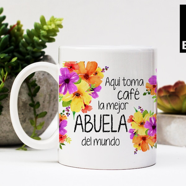 Sublimation Images, Abuela, Mother's Day Coffee mug quote Clip art,watercolor flowers, hand painted, decor print, Mother's Day gifts