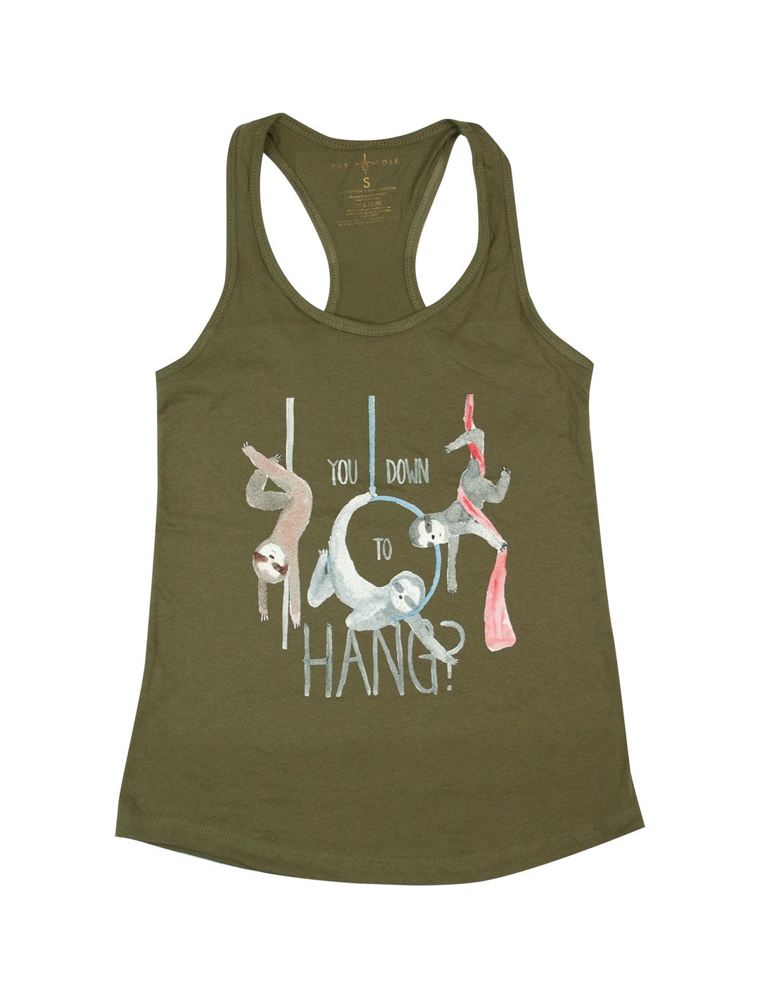 Circus Sloths Racerback Tank Top Pole Dance Aerial Lyra Hoop Silks ...
