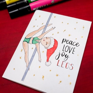 Pole Dancing Spatchcock Spreadies Spagat Ausmalen DIY Printable Holiday Weihnachtskarte A2 Illustration Line Art