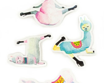 Llamas de bajo flujo SET OF 4 Pegatinas Pole Dancing Floor Work Illustration Artwork