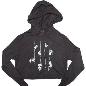 Poling Pandas Tri-Blend Cropped Hoodie Pole Dance Aerial Original Illustration
