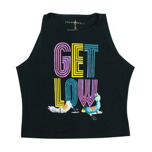 Get Low High Neck Crop Top Low Flow Llamas Pole Dancing Floor Work Dancer Original Illustration Polewear