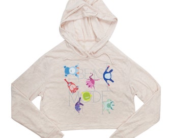 Pole Dance Dancing Poler Modo Bestia Sudadera con capucha de tres mezclas recortada Ilustración de monstruos aéreos aeristas