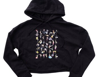 Pole Dancing Dance Sudadera con capucha recortada ilustrada de lana / Poler fuera de servicio