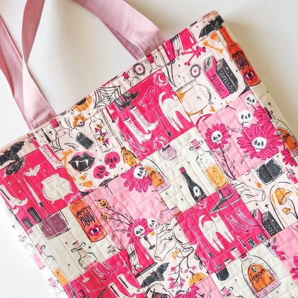 Pastel Halloween Quilted Tote Bags