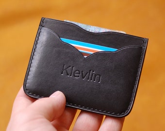 Black leather card holder Card Holder Wallet Business Card holder Credit card holder Card holder leather Card holder Mens card holder