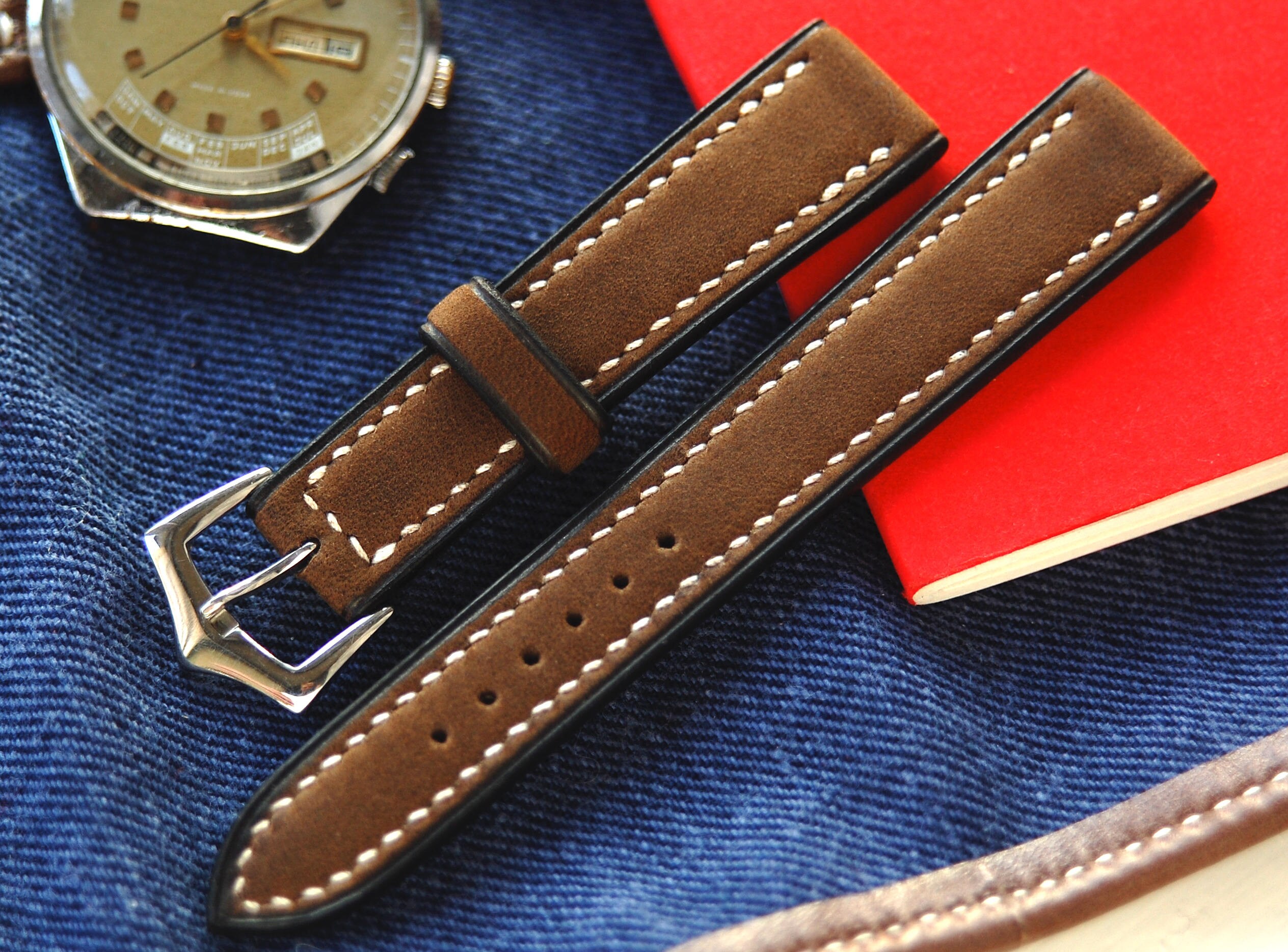 brown leather watch strap 18mm