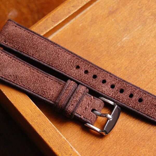 Brown Suede Leather 20mm Watch Strap Suede Leather 18mm Watch Strap Brown Suede Leather 22mm Watch Strap Brown Leather 24mm Watch Strap