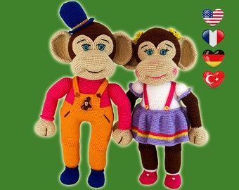 MICO サルのパターン - 編みぐるみ編み - 英語のみ - Etsy 日本