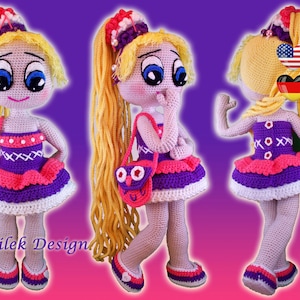 CROCHET PATTERN - Tina doll - Amigurumi Doll pattern - Knitted - Stuffed doll - toy- baby shower - Amigurumi - Handmade - PDF - Dilek Design