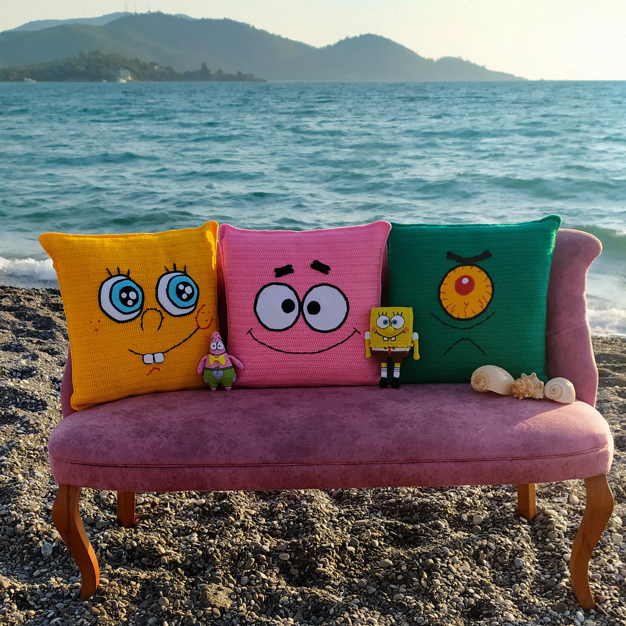 Crochet Pillow Pattern Spongebob Pillowcase Couch Pillow Etsy