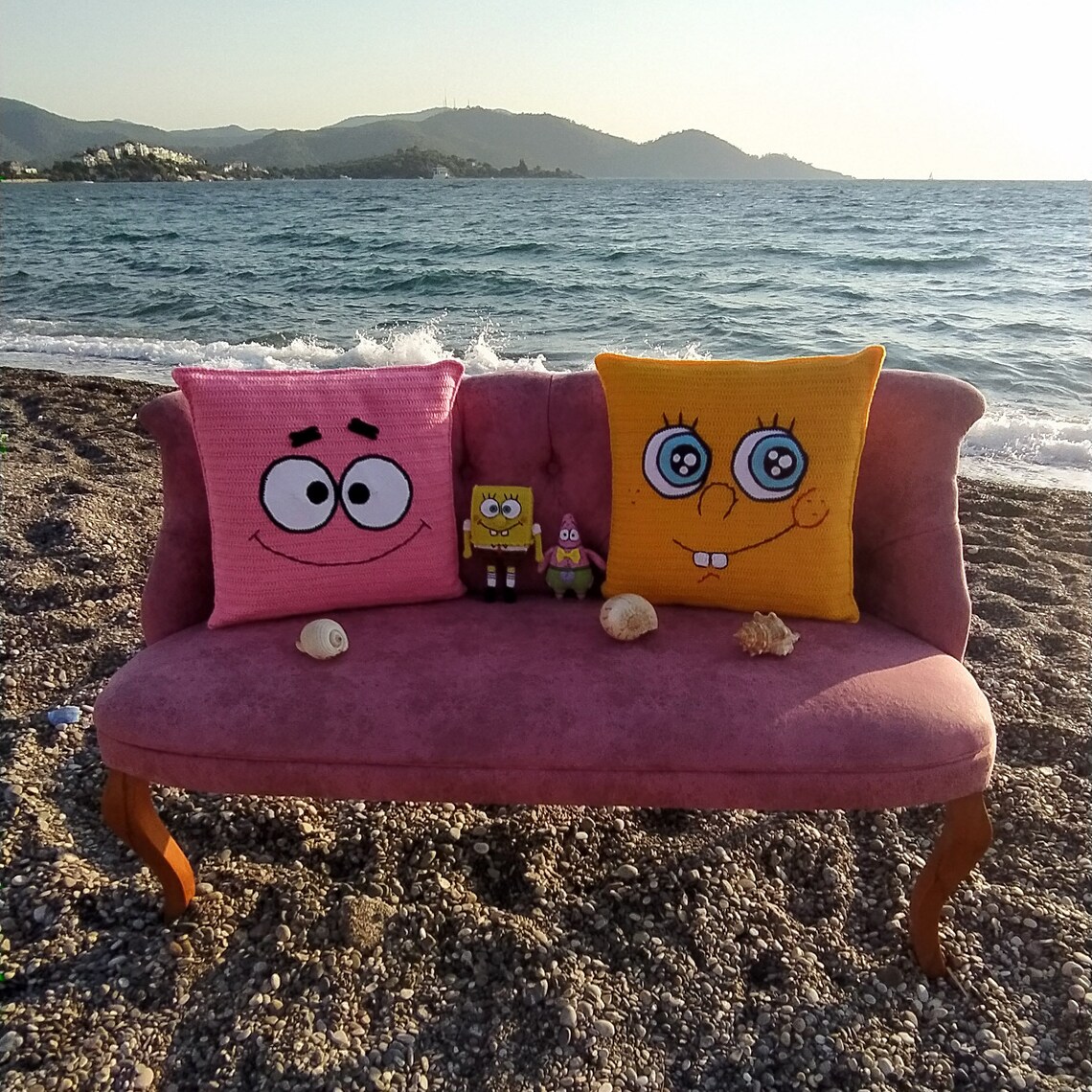Crochet Pillow Pattern Spongebob Pillowcase Couch Pillow Etsy