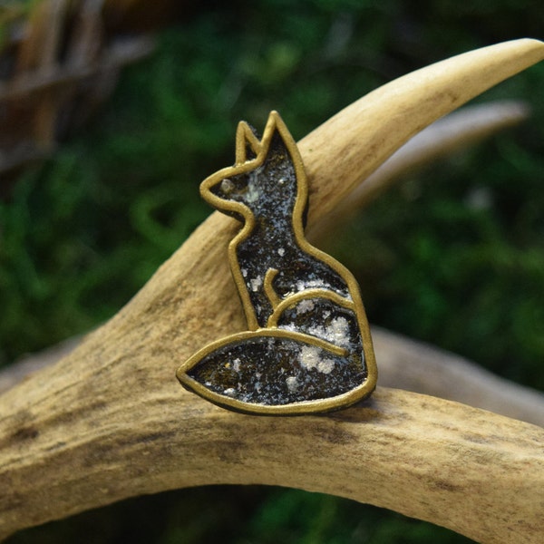 Black Fox Brooch, Сlick for more photo, Enamel Lapel Pin  - Cute gifts for girlfriend - Xmas Gift for daughter