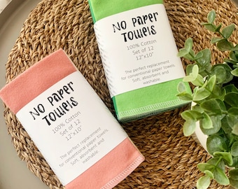 No Paper Towels // Solid Colors // Reusable // Eco Friendly