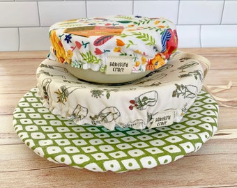 Reusable Bowl Covers // Adjustable // Flannel // Food Cover // Bundle // Eco Friendly Gifts // Reusable Products // Dish Cover // Washable