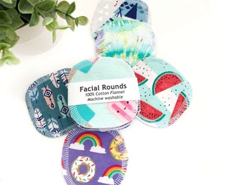 Set of 20 Facial Rounds // Surprise Pack // Mixed Prints // Reusable Make Up Remover Pads // Reusable Cotton Rounds // Cotton