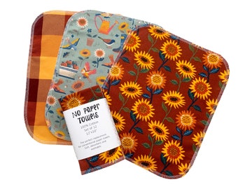 No Paper Towels // Fall Prints Flower // Orange // Plaid