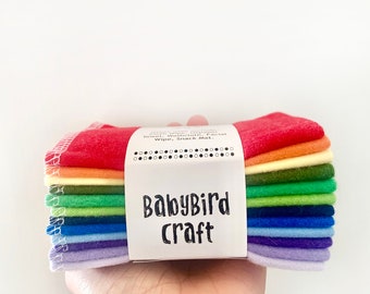 Set of 12 Cloth Napkins // Rainbow Solid // Reusable // Flannel
