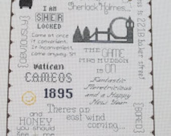 Sherlock BBC Cross Stitch Sampler Pattern