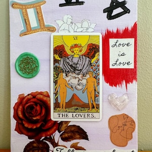 Die Liebenden Tarot 150x200 Leinwand Mischtechnik